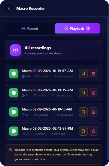 Playback List